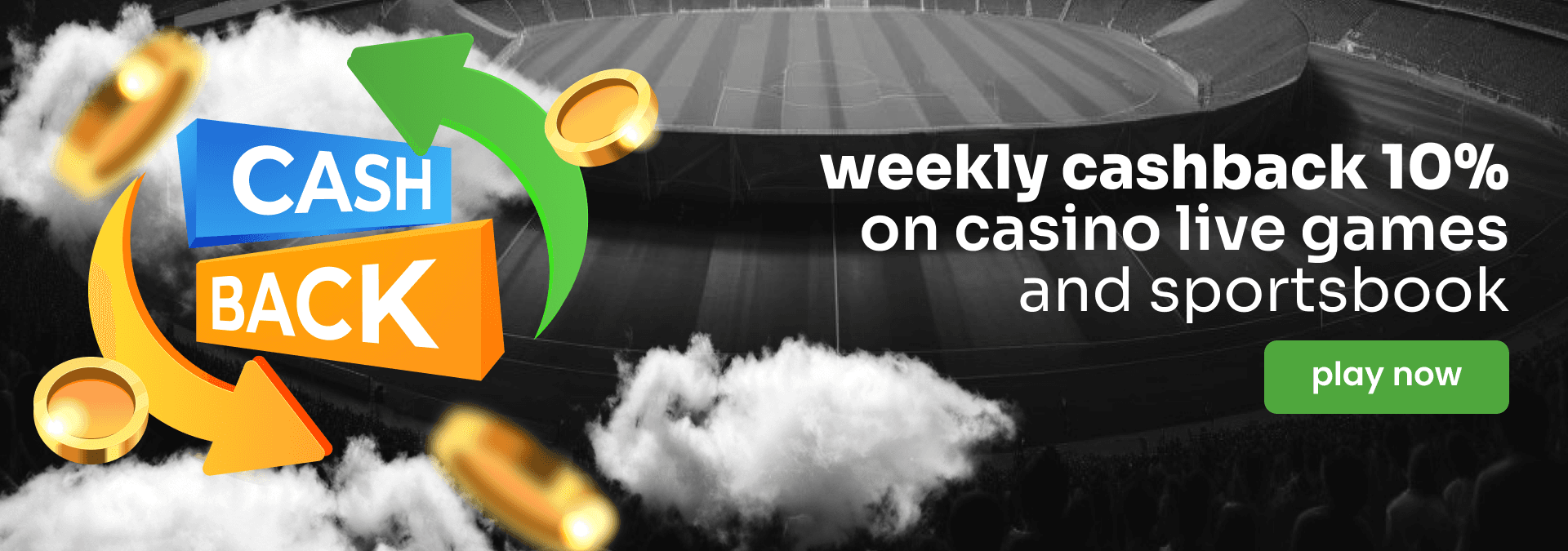 Weekly Cashback 10% on Live Games & Sportsbook Weekly Cashback 10% on Live Games & Sportsbook
